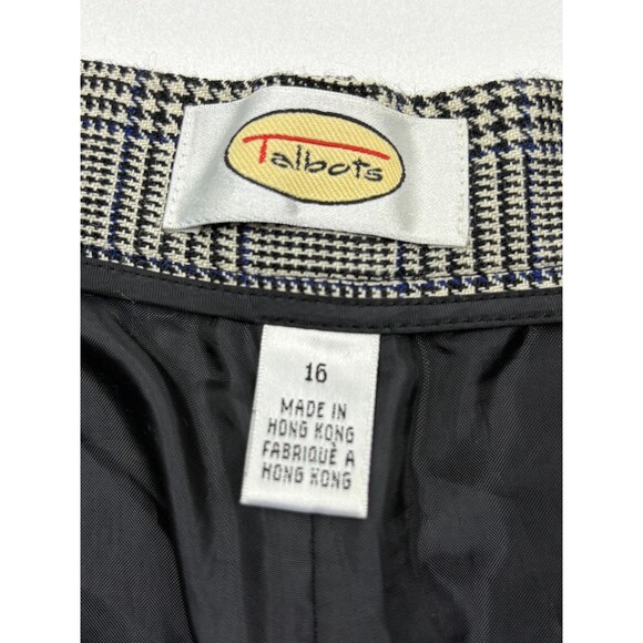 VTG Y2K Talbots Glen Plaid Wool High Rise Pleated Pants Old Money Preppy 16 - Picture 4 of 16